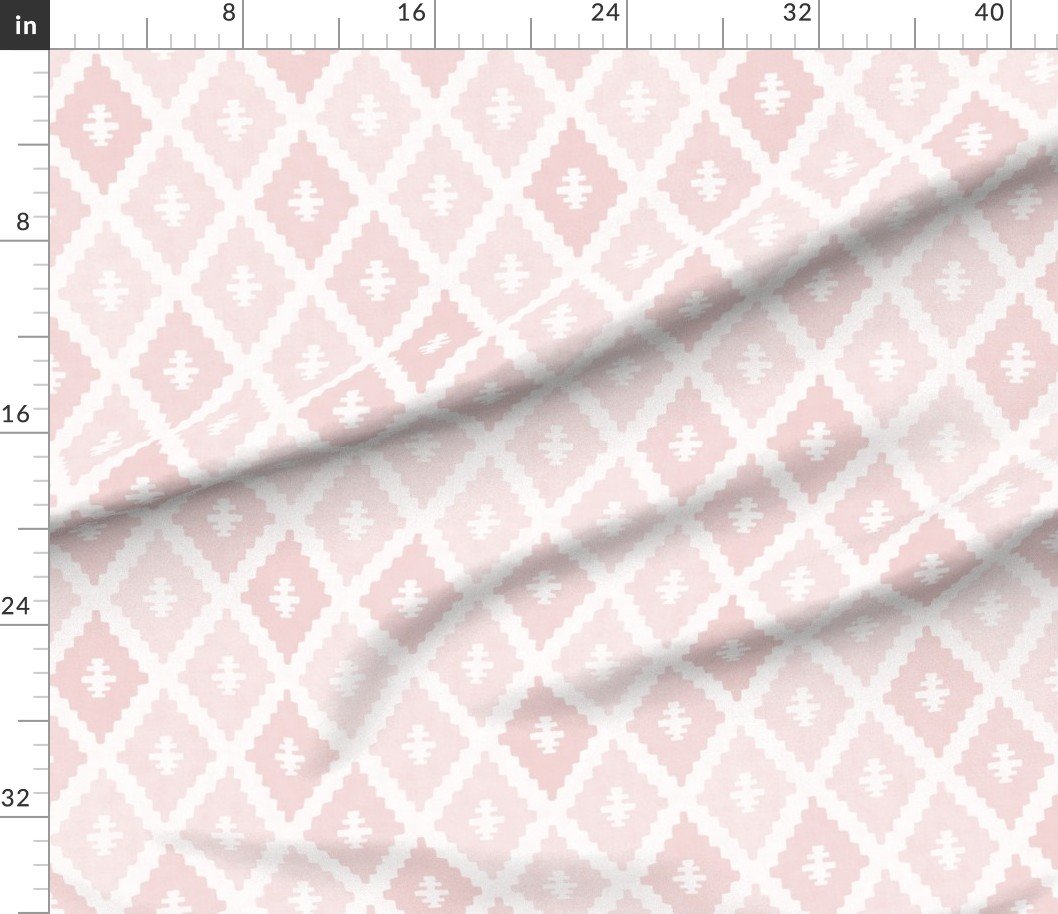 Large Sun Faded Mediterranean Diamond Pattern in Blush Shell Pink Design Collection Home Styling Collection rosewater pink fabric