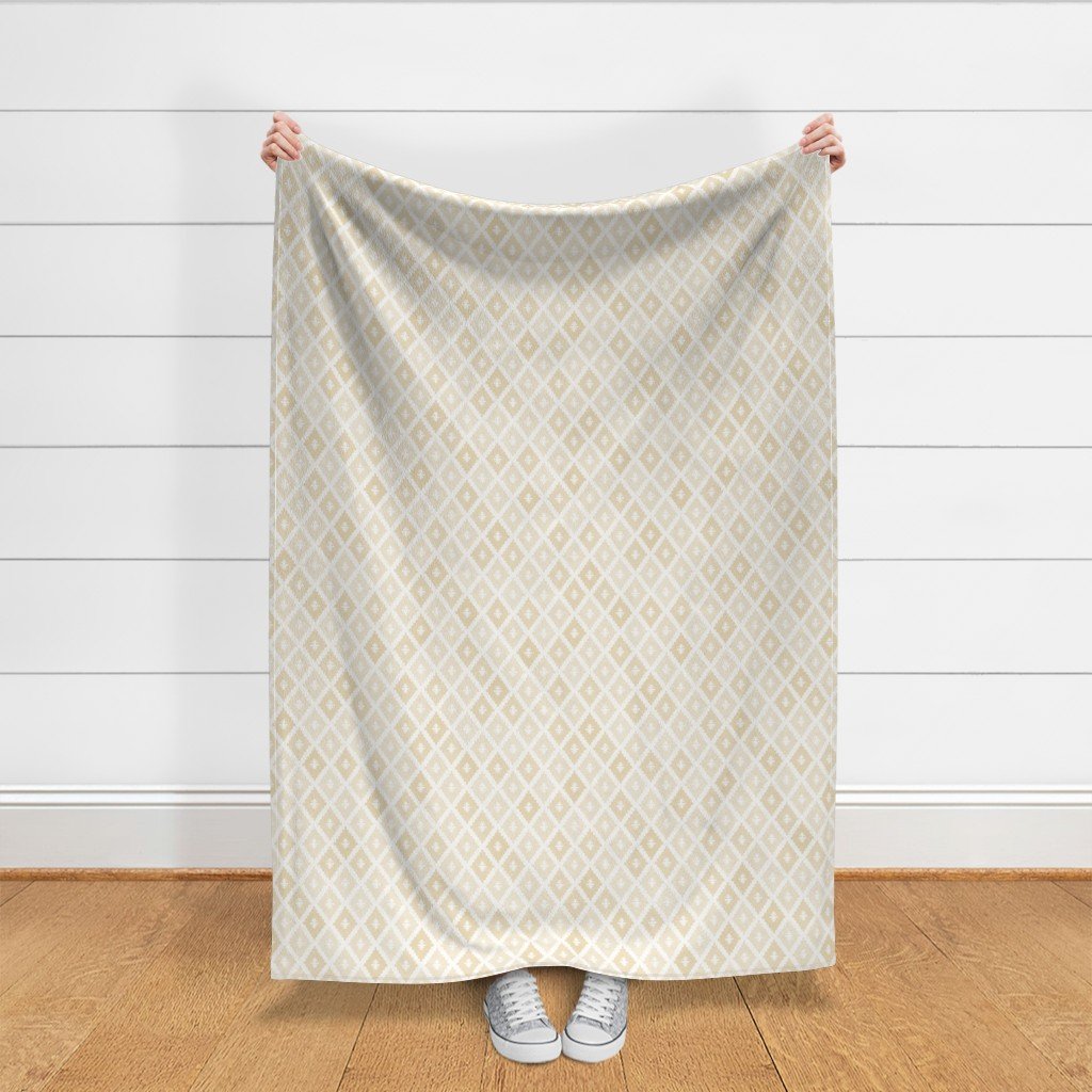 Small Sun Faded Mediterranean Diamond Pattern in Golden Sand Beige Design Collection Home Decor Collection warm cream fabric