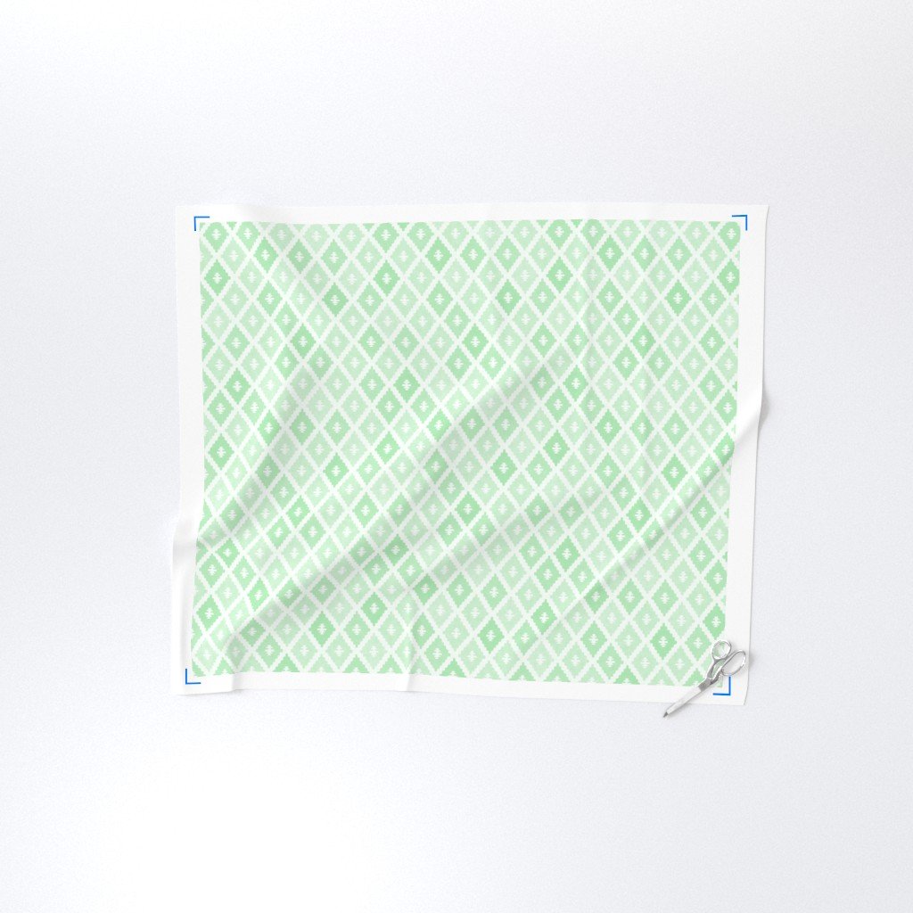 Small Sun Faded Mediterranean Diamond Pattern in Seafoam Mint Green Design Collection Interior Collection soft green fabric