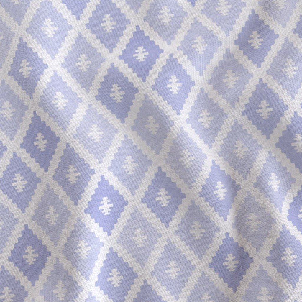 Small Sun Faded Mediterranean Diamond Pattern in Lavender Mist Blue Home Decor Collection Home Decor Collection bohemian fabric