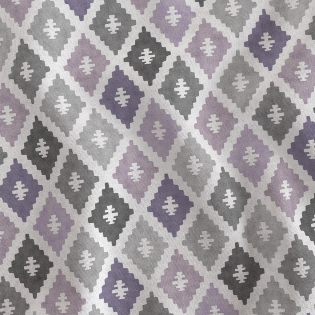 Small Sun Faded Mediterranean Diamond Pattern in Smoky Lavender Slate Decor Collection Home Styling Collection muted purple fabric