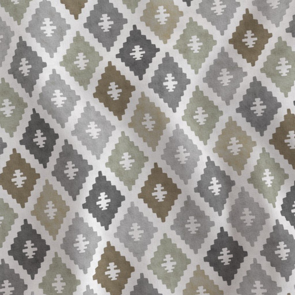 Small Weathered Olive Sage Diamond Pattern in Charcoal and Sand Home Styling Collection Home Decor Collection olive beige fabric