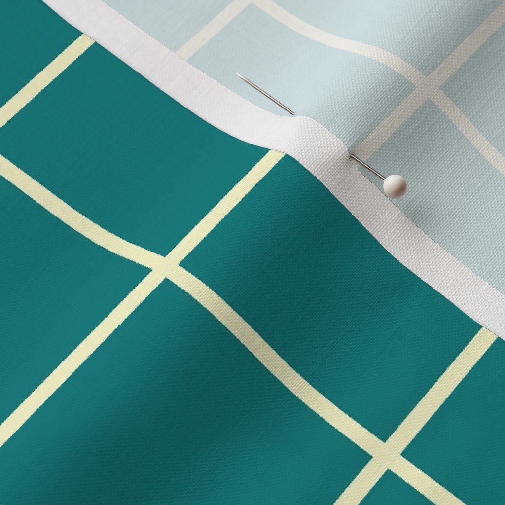 Classic Cream White and Teal 2 Inch Grid Interior Collection Home Styling Collection cream white fabric