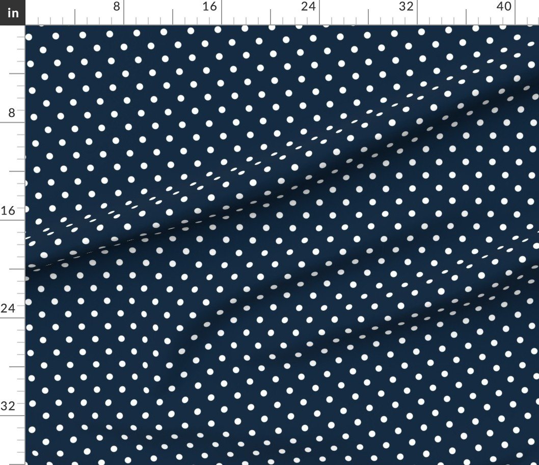 White Polkadots on Marine Navy Blue Decor Collection Home Decor Collection navy blue spots fabric