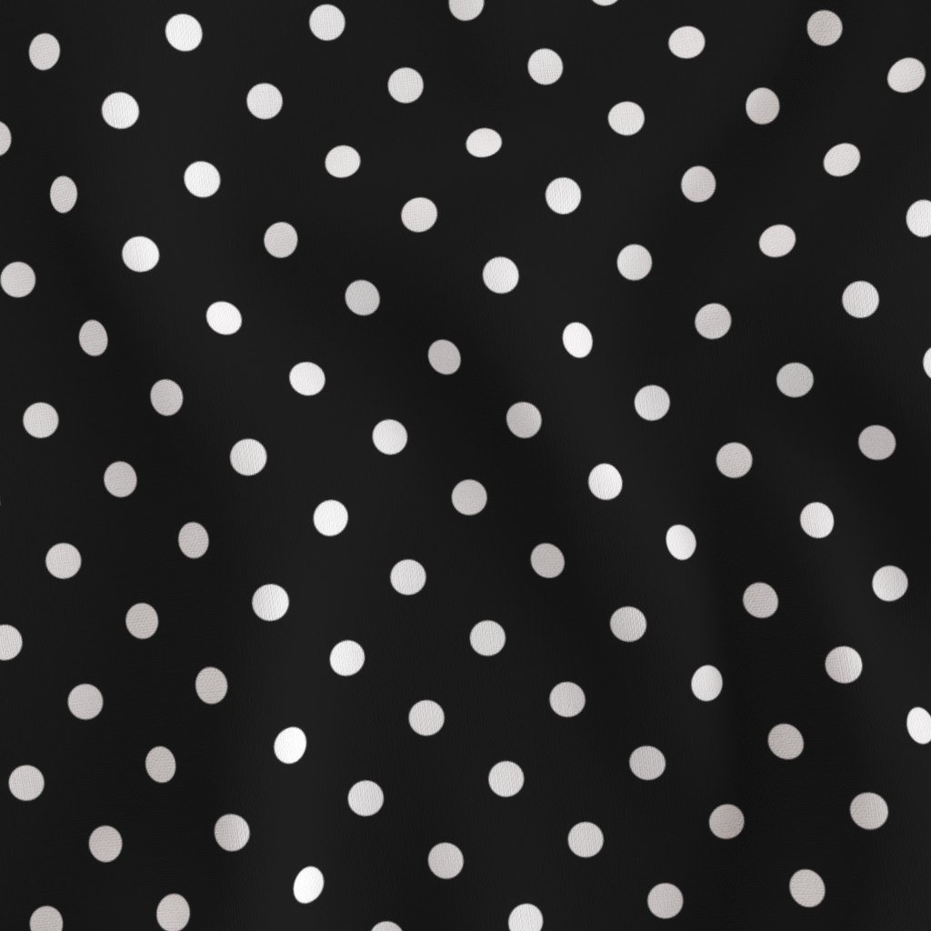 Licorice Black and White Polka Dots Fabric black polka dot fabric