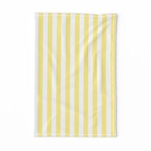 Buttermilk Yellow and White Wide Stripes Decor Collection Home Styling Collection butter yellow and white tea towel design
