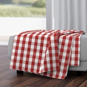 Aurora Red Gingham Check Pattern Design Collection Design Collection aurora red throw blanket design