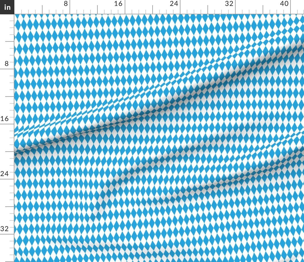 Oktoberfest Bavarian Blue and White Small Diagonal Diamond Pattern Decor Collection Design Collection blue check fabric