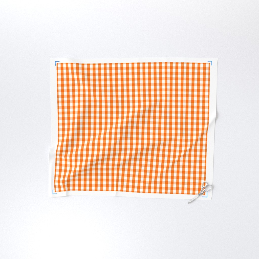 Small Pumpkin Orange and White Gingham Check Pattern Design Collection Home Styling Collection pumpkin gingham fabric