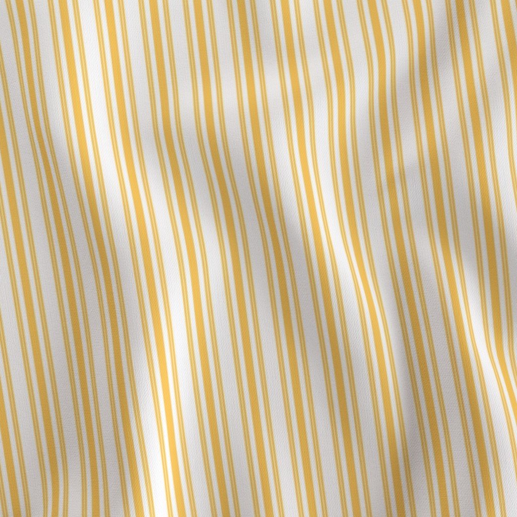 Trendy Large Yellow Butter French Mattress Ticking Double Stripes Fabric yellow ticking fabric