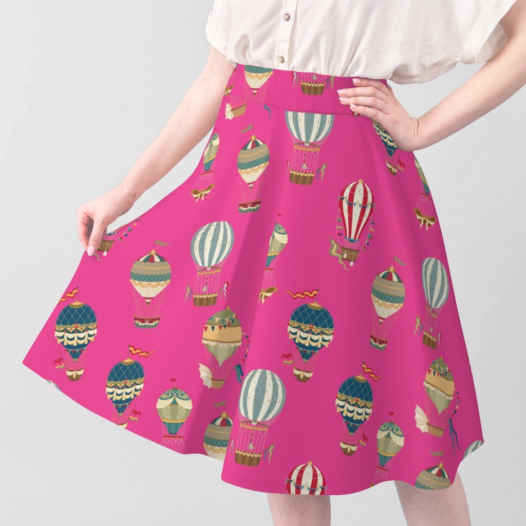Vintage Hot Air Balloons on Hot Pink Home Styling Collection Design Collection hot pink fabric