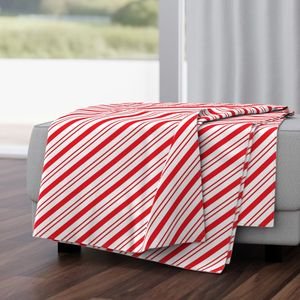 Red Diagonal Christmas Candy Stripes Decor Collection Interior Collection christmas white throw blanket design