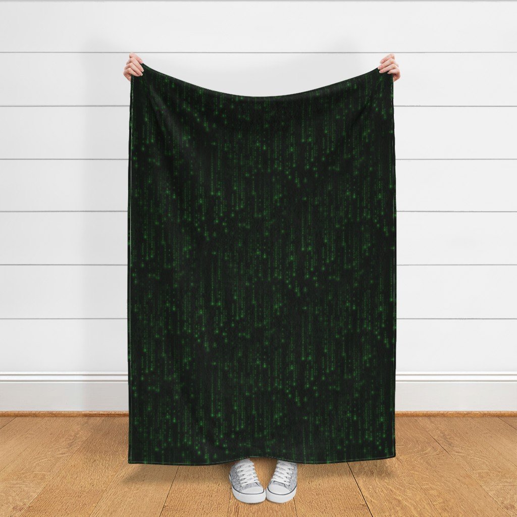 Neon Green Digital Rain Computer Code Decor Collection Decor Collection computer fabric