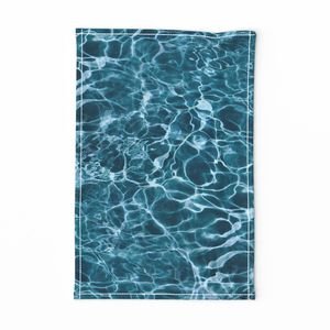 Teal Ripples in Wavy Water Home Decor Collection Interior Collection ocean tea towel design