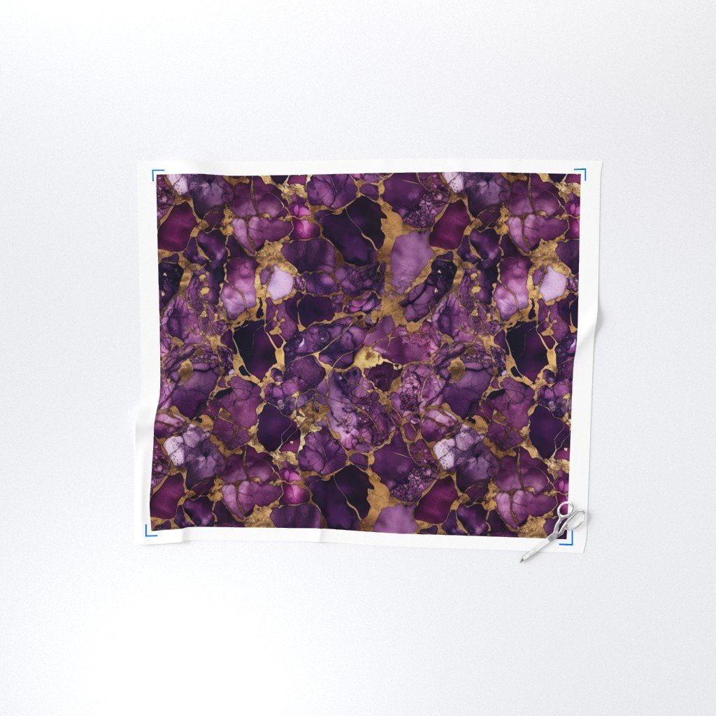 Amethyst and Gold Alcohol Ink 4 Decor Collection Interior Collection alcohol ink fabric