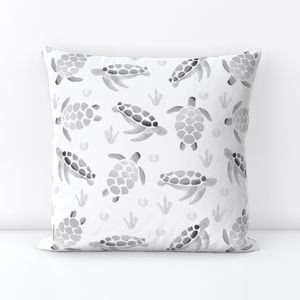 Grey Ombre Watercolor Sea Turtle Print Interior Collection Home Decor Collection ombre watercolor throw pillow design
