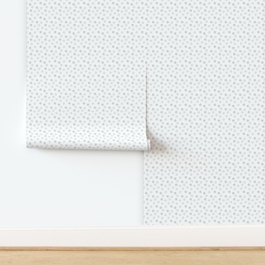 Small Faded Silver Christmas Stars on White Design Collection Design Collection small stars wallpaper