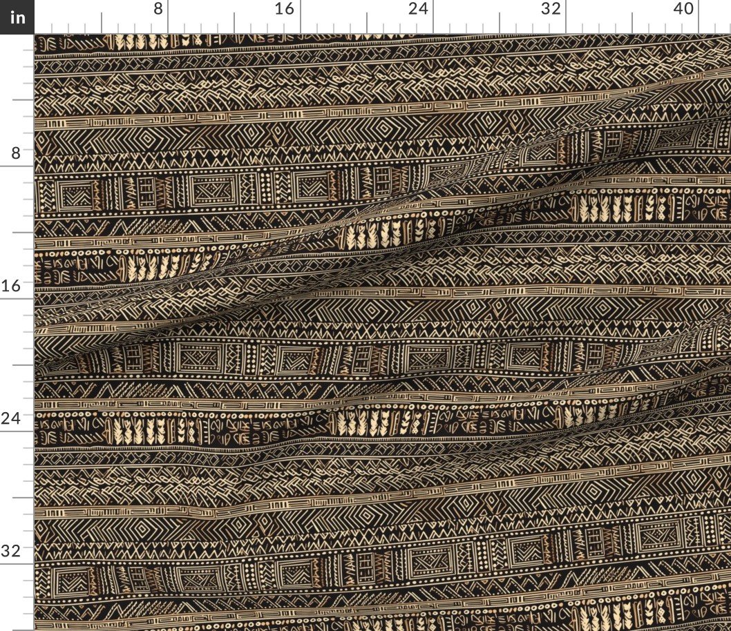 Tribal Mudcloth Boho Ethnic Print in Black and Cream Home Styling Collection Interior Collection tribal mudcloth fabric