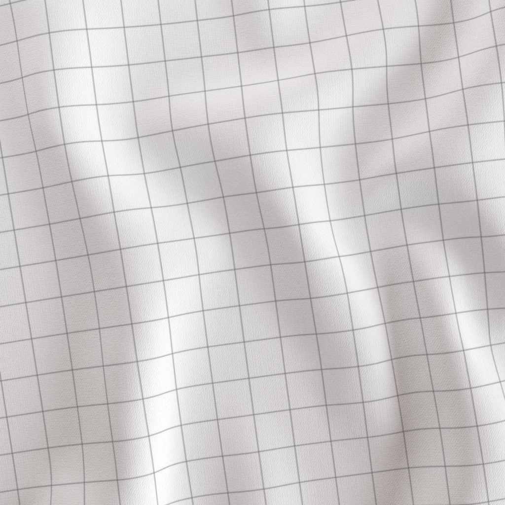 1 Inch Grid Line Pattern with Mid Grey Lines on White Home Decor Collection Home Styling Collection fabric fabric