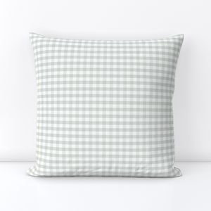Pale Sage Gingham Check Plaid Pattern Design Collection Home Styling Collection checkered throw pillow design