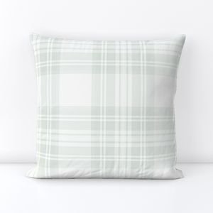 Pale Sage Green Botanical Large Traditional Tartan Plaid Pattern Home Styling Collection Design Collection soft tones throw pillow design