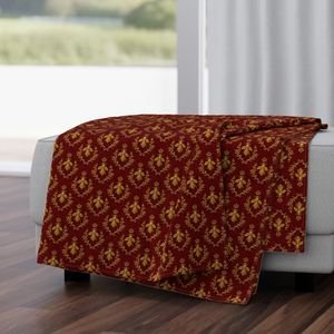Small Napoleonic Royal Bee and Laurel Wreath Pattern on Crimson Red Home Styling Collection Home Styling Collection bee pattern throw blanket design