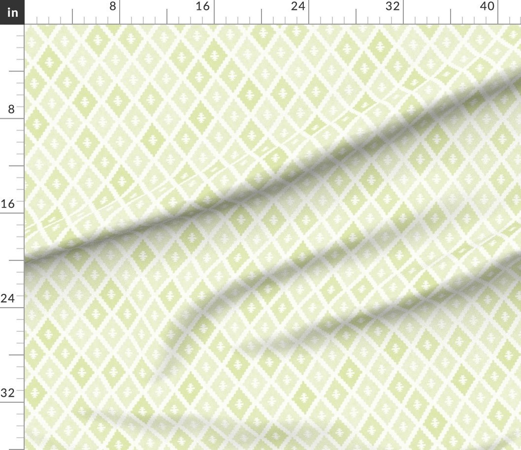 Small Sun Faded Mediterranean Diamond Pattern in Lime Sage Green Interior Collection Design Collection dusty green fabric