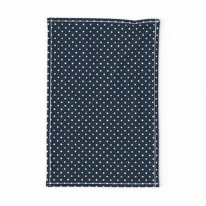 Mini White Polkadots on Navy Blue Interior Collection Design Collection white spots tea towel design