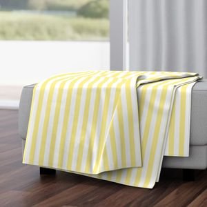 Buttermilk Yellow and White Wide Stripes Decor Collection Home Styling Collection creamy yellow stripe throw blanket design