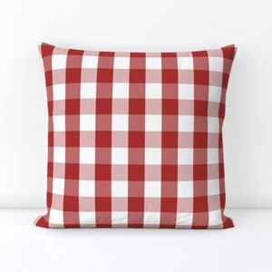 Aurora Red Gingham Check Pattern Design Collection Design Collection checked plaid throw pillow design
