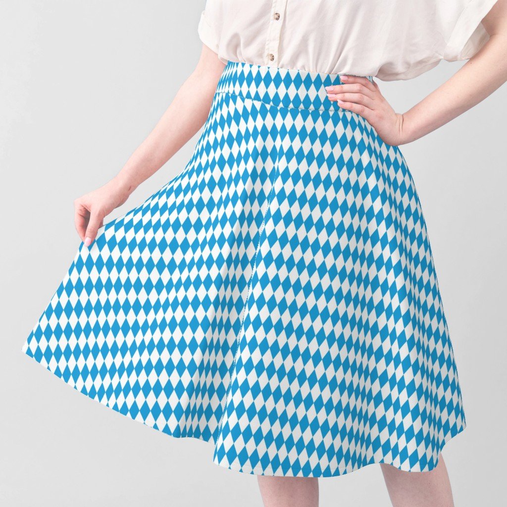 Oktoberfest Bavarian Blue and White Small Diagonal Diamond Pattern Decor Collection Design Collection beer garden fabric