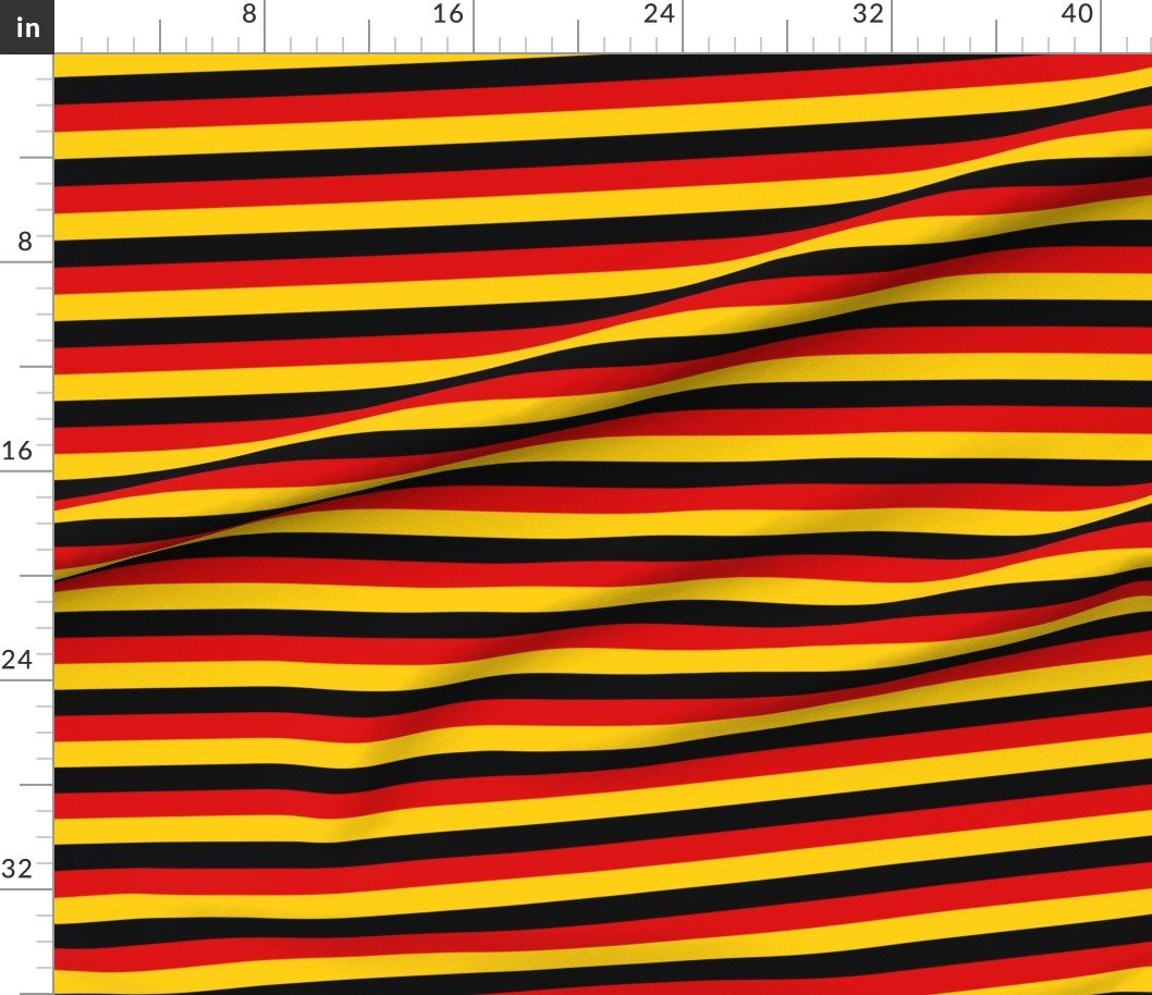 German Flag Colors Red Gold and Black 1 Inch Horizontal Stripes Home Styling Collection Design Collection german stripe fabric