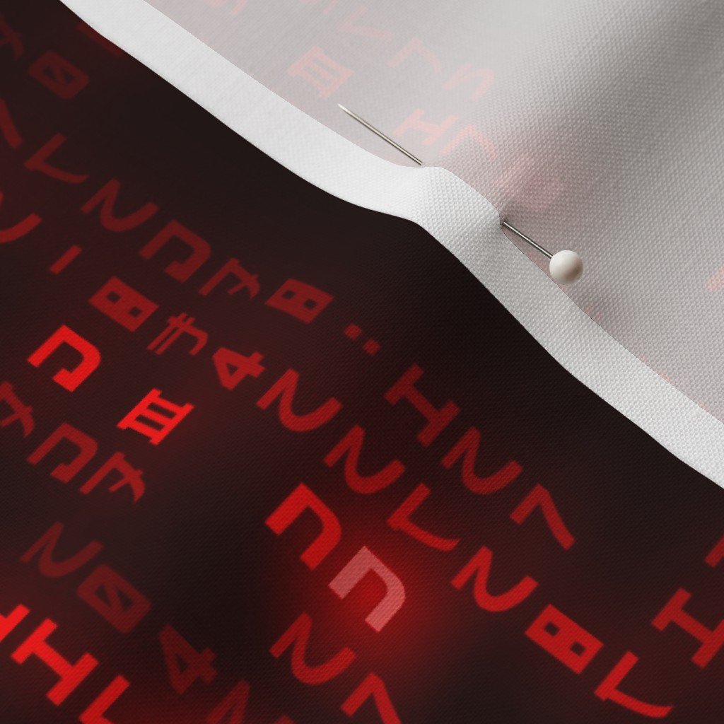 Neon Red Digital Rain Computer Code Interior Collection Decor Collection computer code fabric