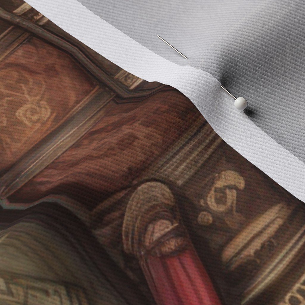Stacked Bound Vintage Books on Library Book Shelf Fabric leather books fabric
