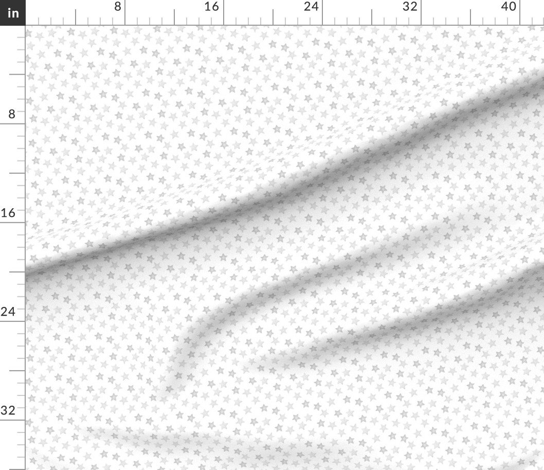 Small Faded Silver Christmas Stars on White Design Collection Design Collection faded stars fabric