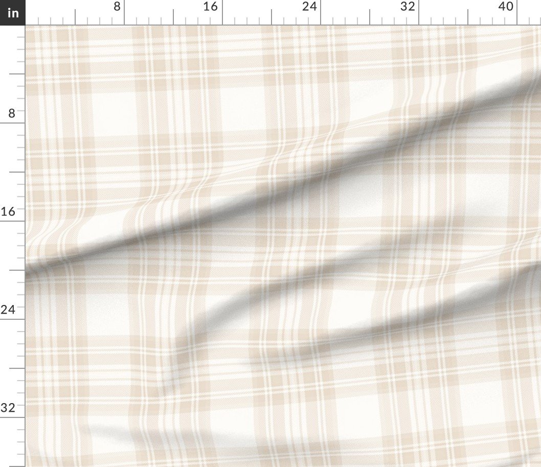 Sandstone Cream Large Traditional Tartan Plaid Pattern Design Collection Design Collection cozy fabric