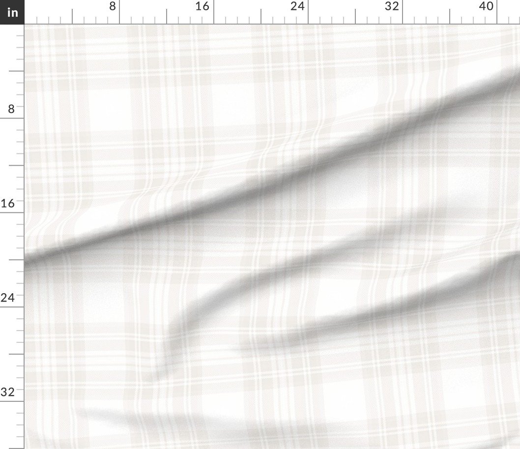Soft Bone White Large Traditional Tartan Plaid Pattern Interior Collection Home Decor Collection large scale fabric