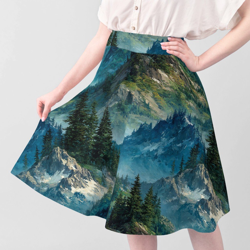 Olympic National Park Summer Watercolor Mountain Landscape Interior Collection Interior Collection landscape fabric