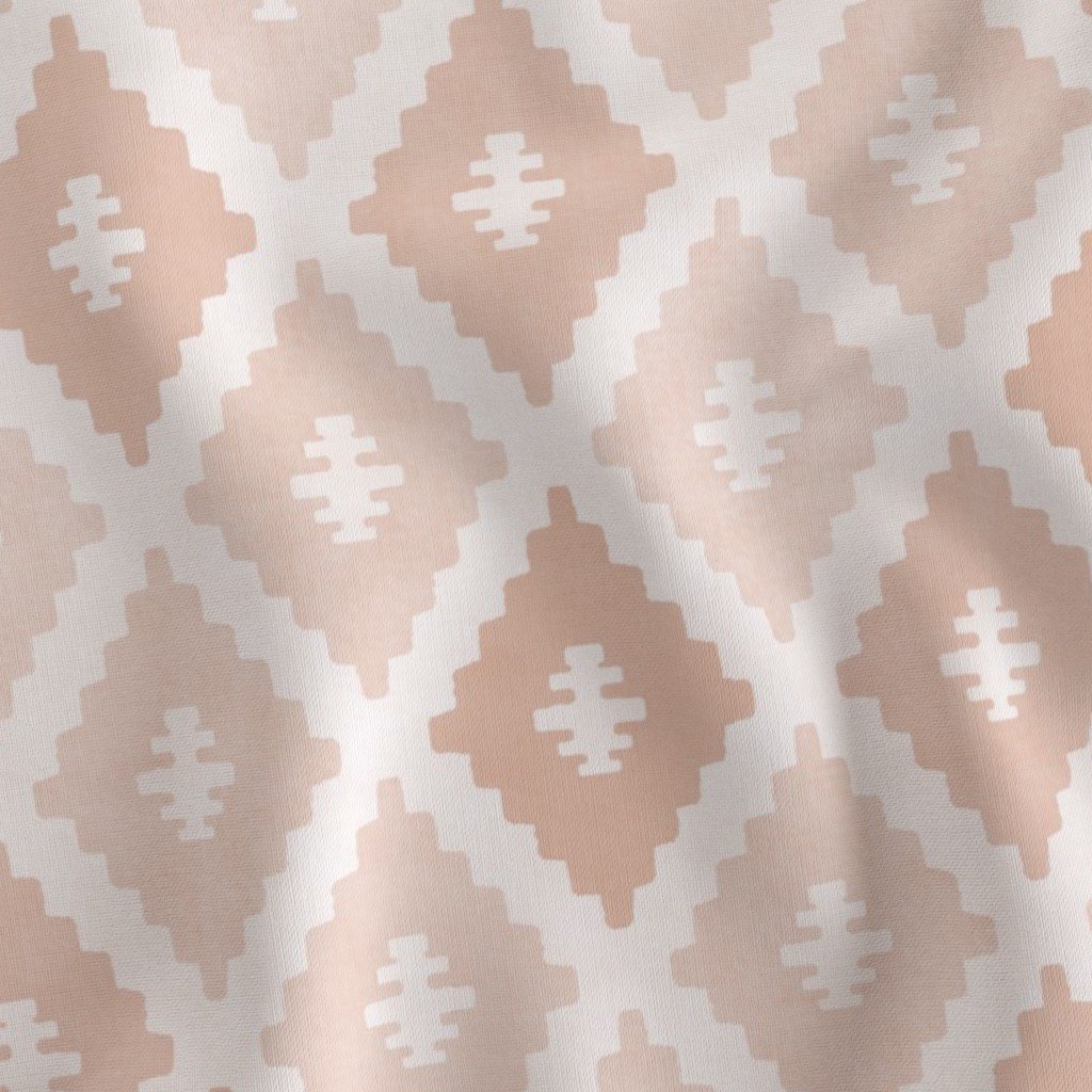 Large Sun Faded Mediterranean Diamond Pattern in Peach Sand Pink Decor Collection Interior Collection blush peach fabric