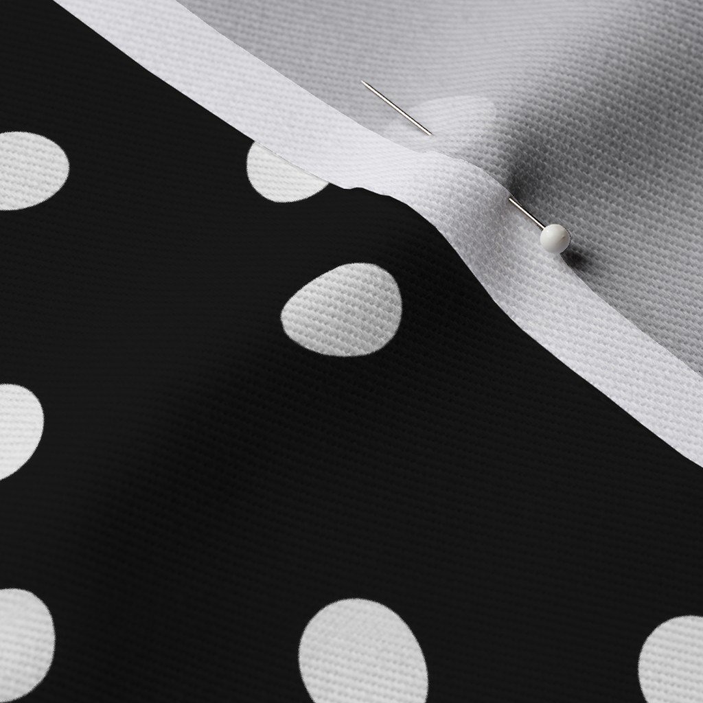 Licorice Black and White Polka Dots Fabric black and white fabric