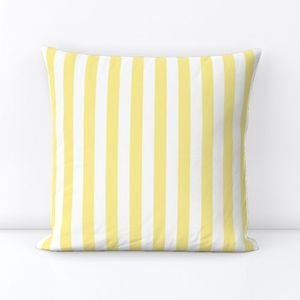 Buttermilk Yellow and White Wide Stripes Decor Collection Home Styling Collection yellow and white throw pillow design