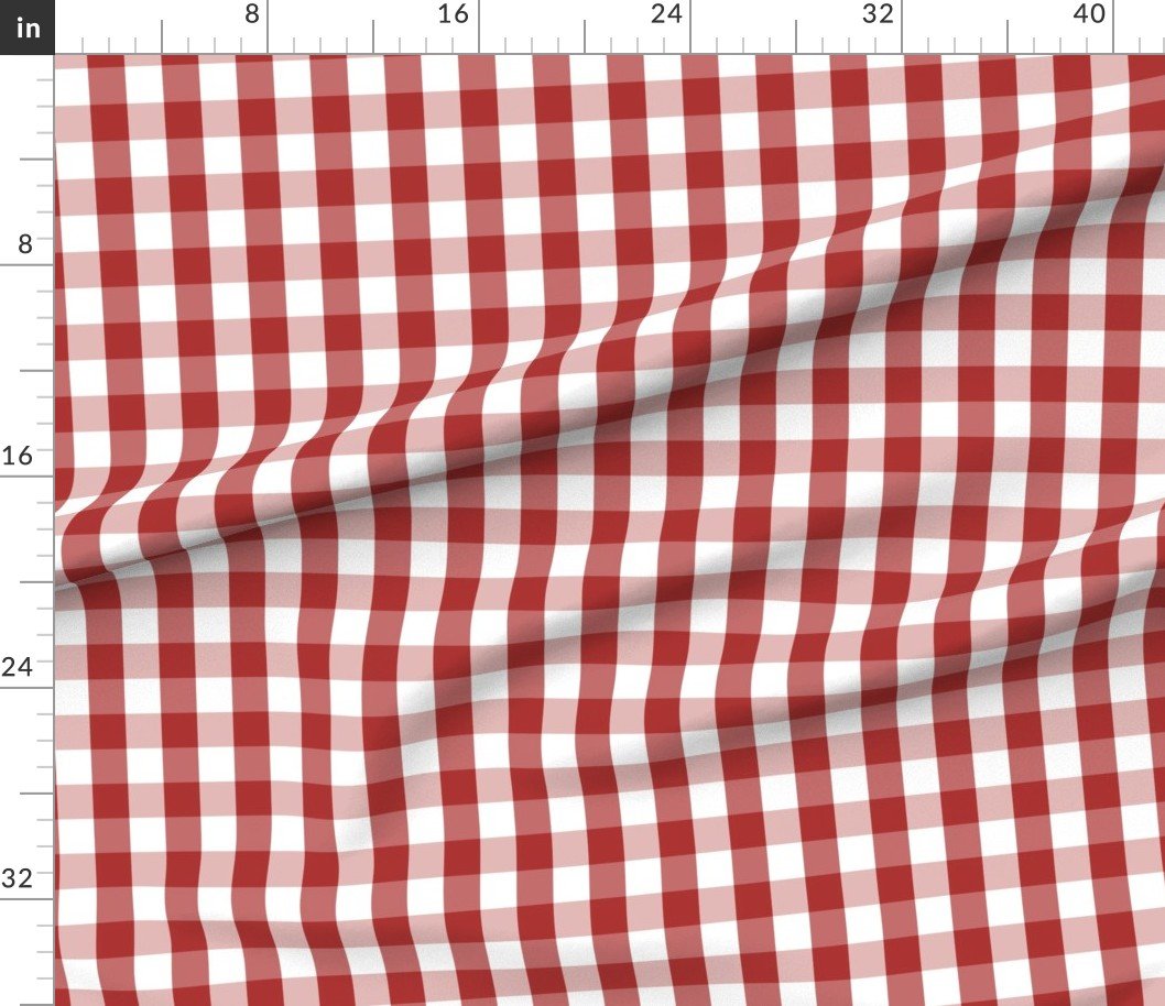 Aurora Red Gingham Check Pattern Design Collection Design Collection aurora red fabric