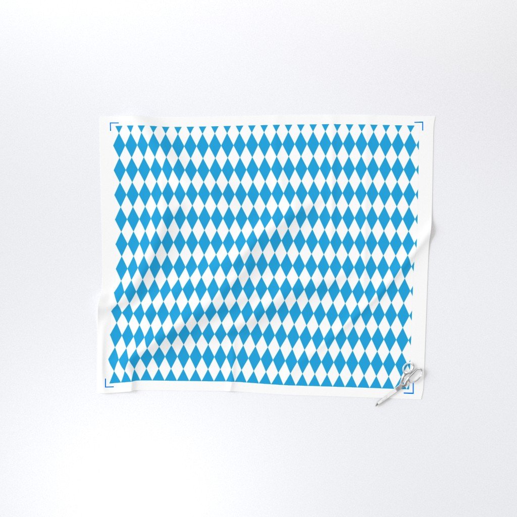 Oktoberfest Bavarian Blue and White Medium Diagonal Diamond Pattern Fabric bavarian flag fabric