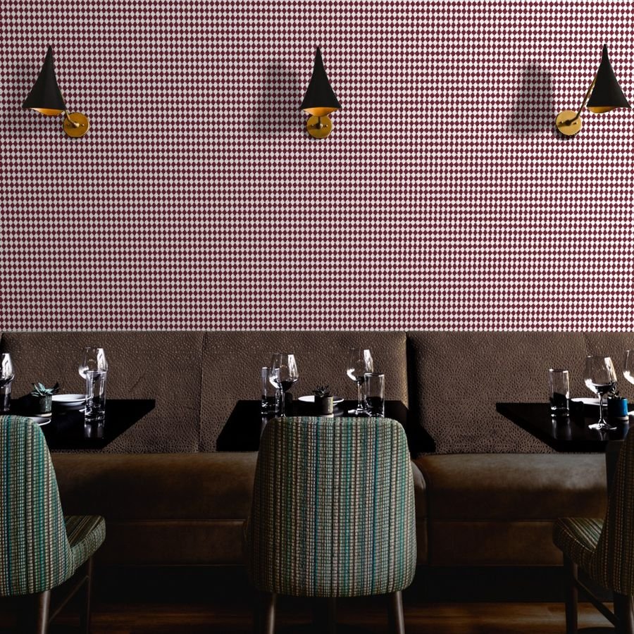 Small Wine and White Diamond Harlequin Check Pattern Wallpaper wine diamonds wallpaper