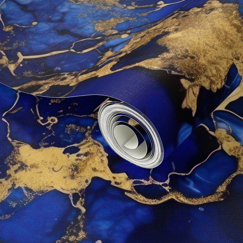 Cobalt Blue and Gold Alcohol Ink 3 Decor Collection Home Decor Collection cobalt ink wallpaper