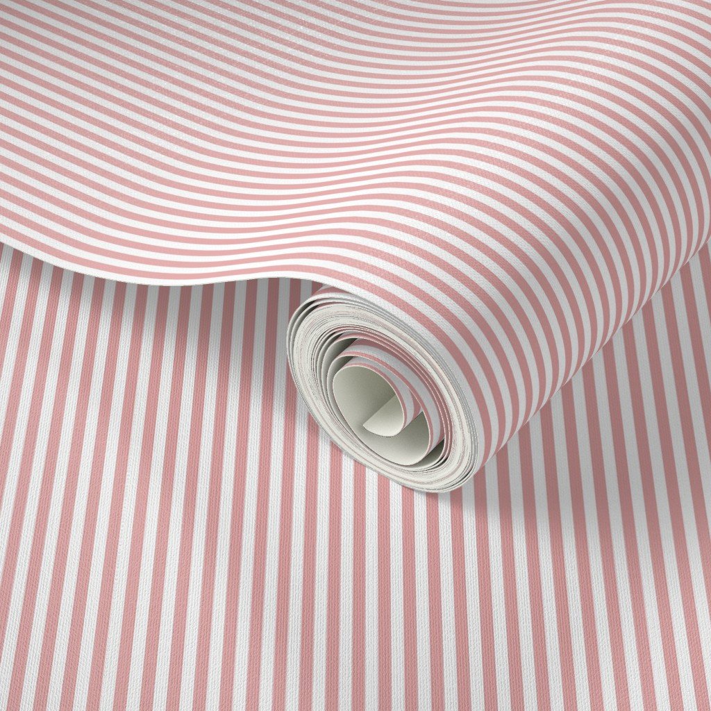 Dusty Rose Pinstripe in an English Country Garden Interior Collection Interior Collection baby shower wallpaper