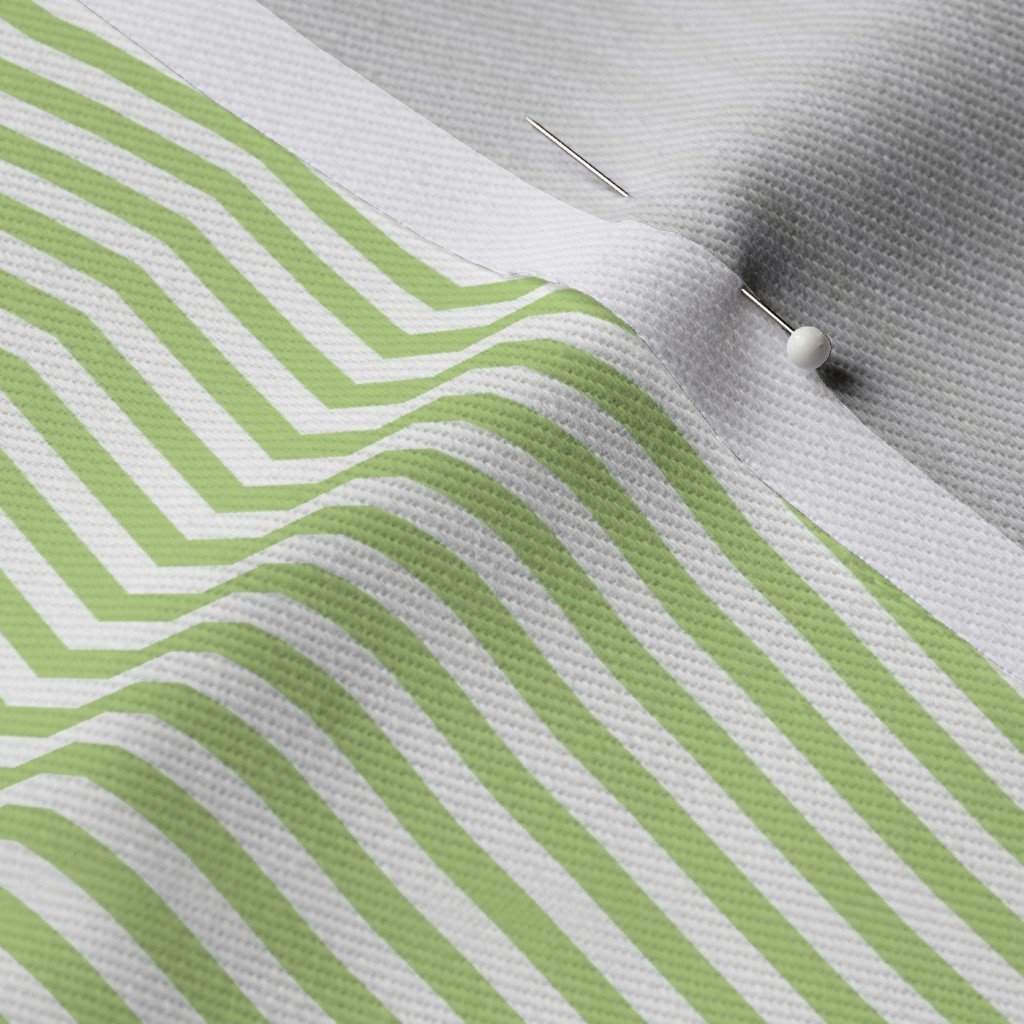 Grass Cuttings Green Pinstripe with White Pinstripes Dad Edit Fabric mown grass fabric