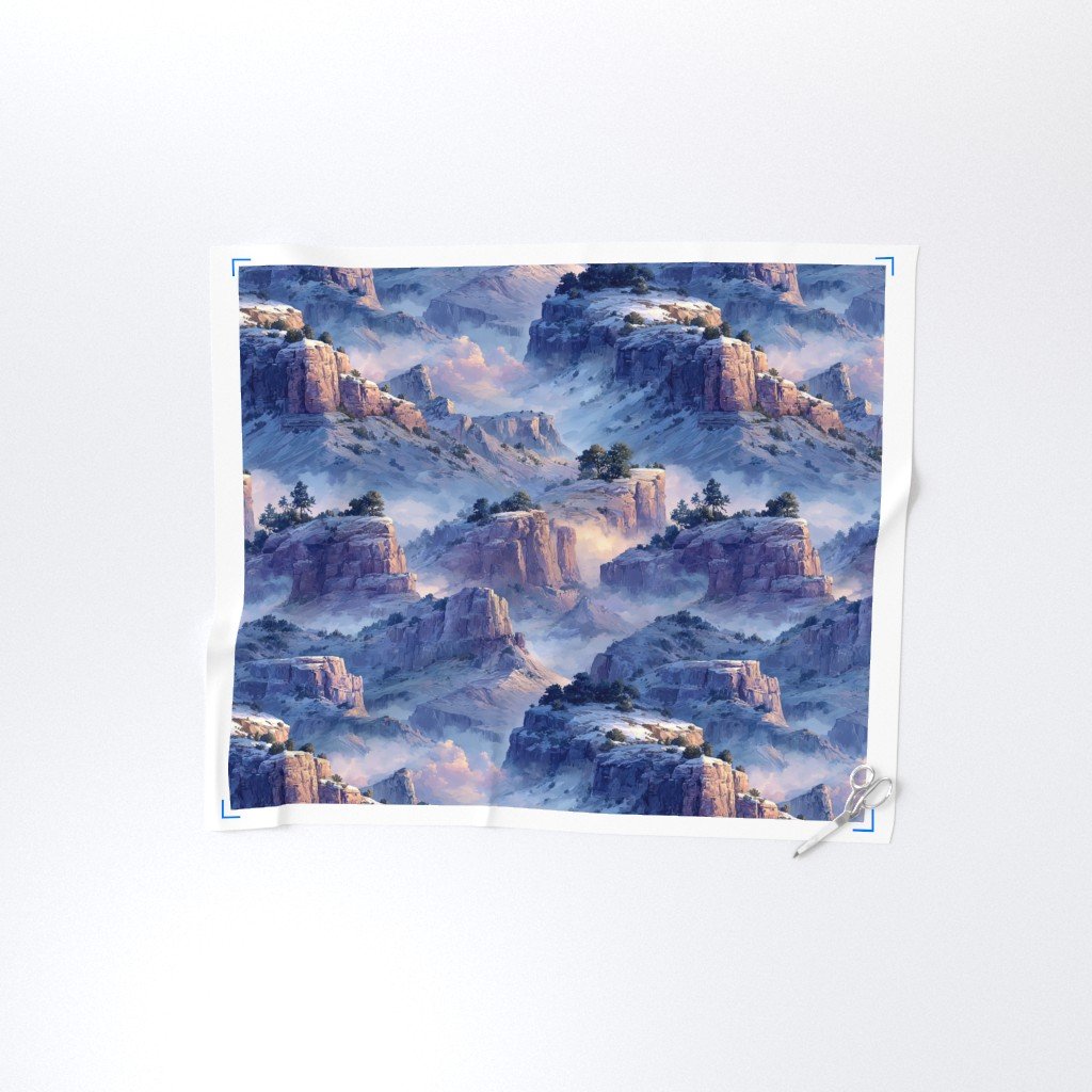Winter Silence Over the Grand Canyon Watercolor Landscape Home Styling Collection Decor Collection canyon fabric