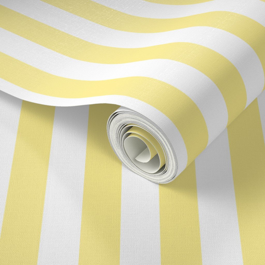 Buttermilk Yellow and White Wide Stripes Decor Collection Home Styling Collection bright yellow wallpaper