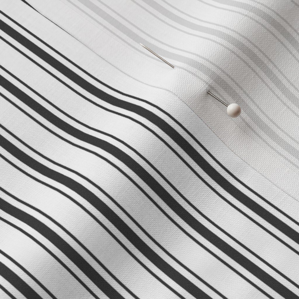 Mattress Ticking Narrow Striped Pattern in Dark Black and White Home Decor Collection Decor Collection black mattress ticking fabric